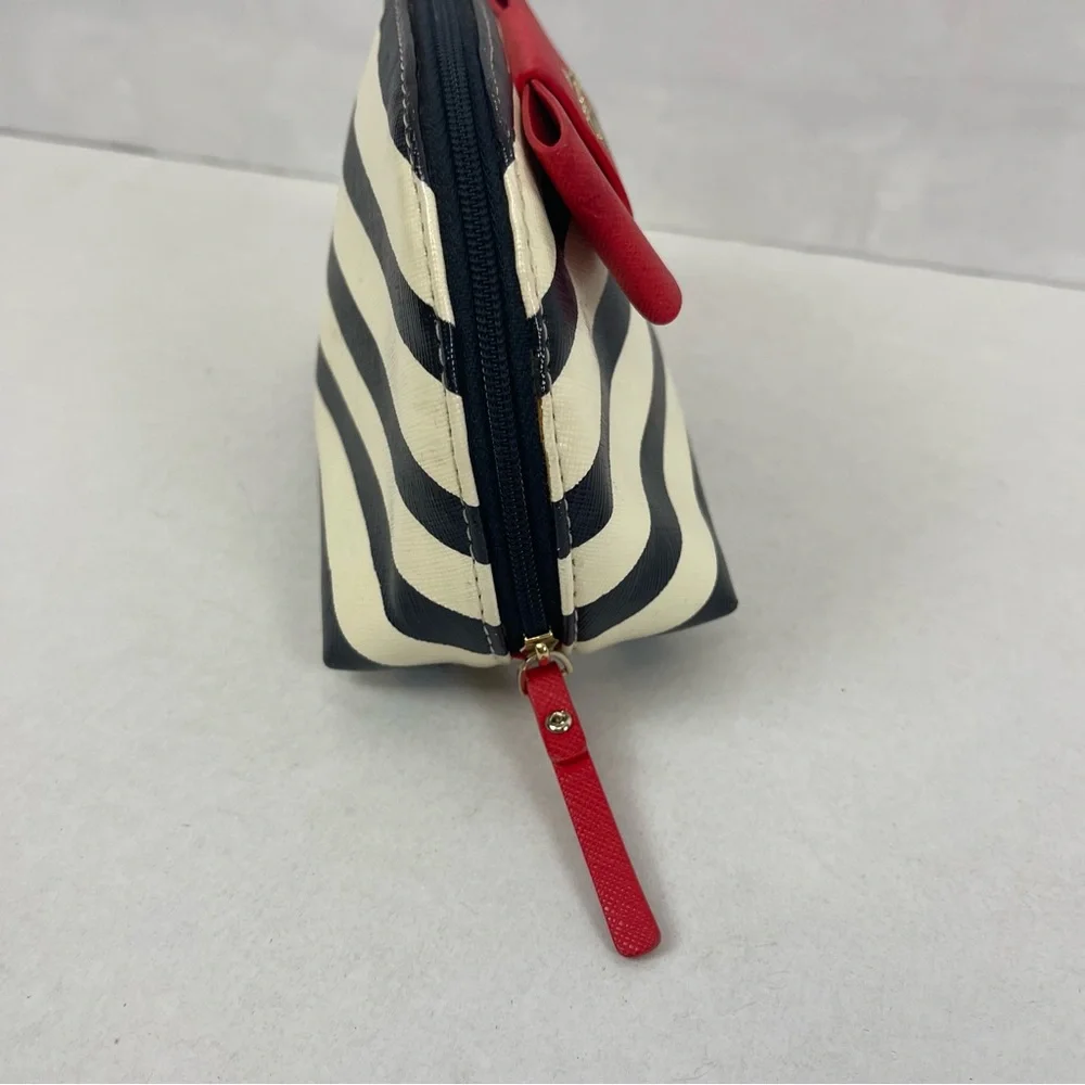 Kate Spade New York Navy Stripe Cosmetic Case with Red‎ Bow
